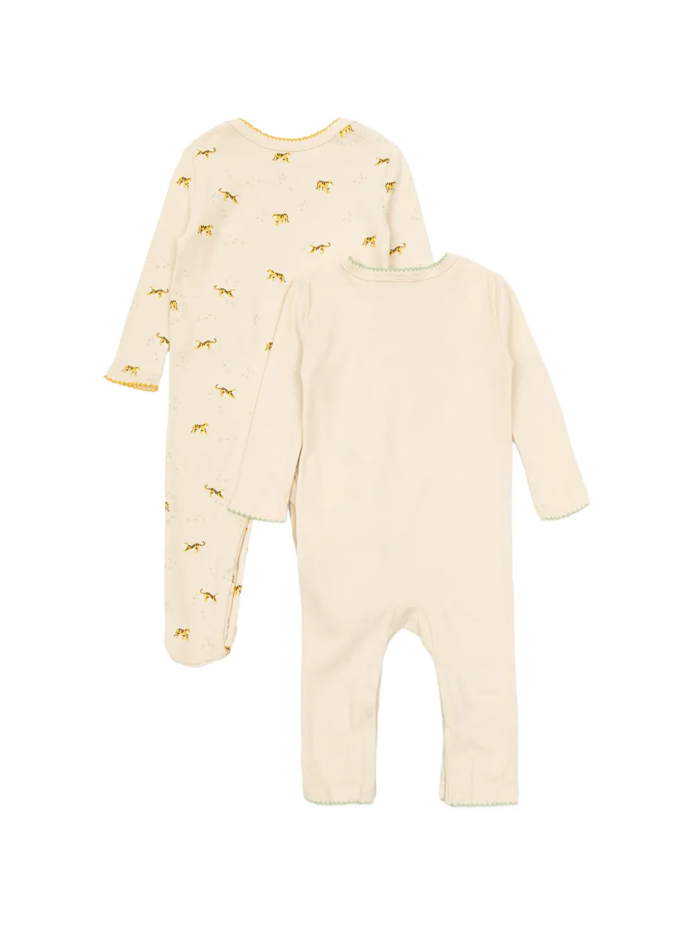 Stella McCartney Kids tiger-print sleepsuit pack (set of two) Beige