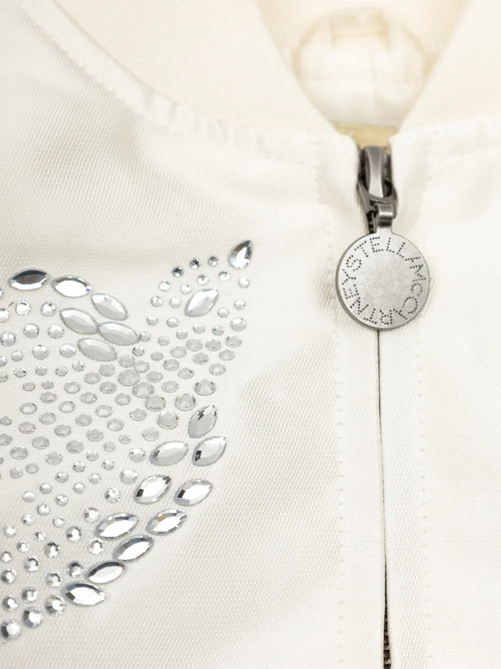 Stella McCartney Kids crystal-embellished bomber jacket Beige