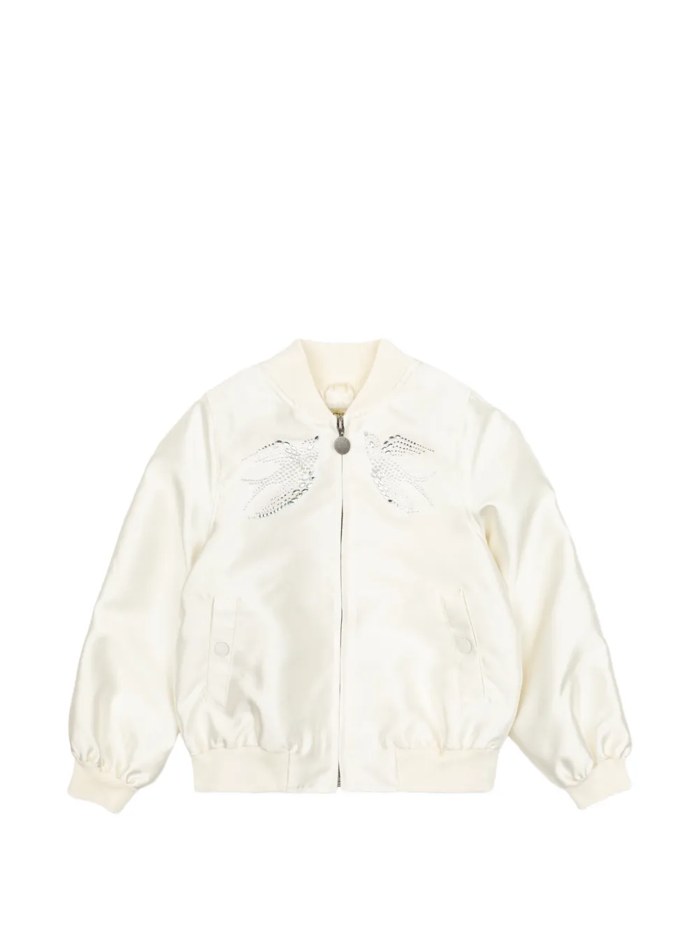 Stella McCartney Kids crystal-embellished bomber jacket - Nude