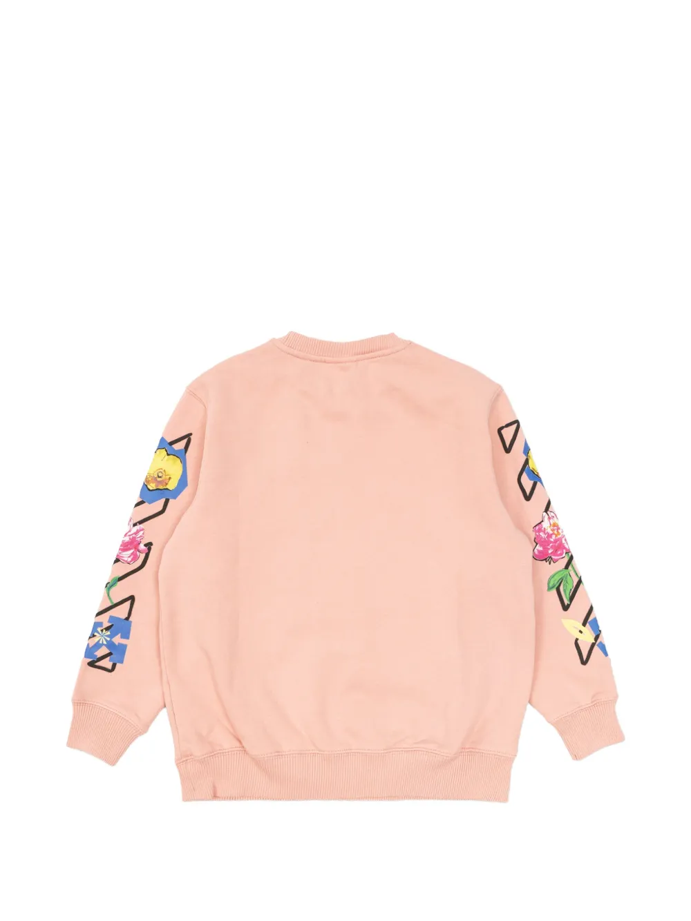 Off-White Kids floral-print logo-print sweatshirt Roze