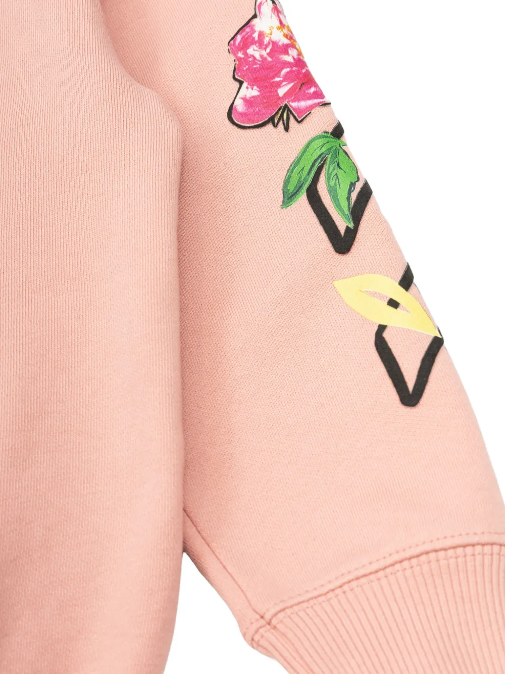 Off-White Kids floral-print logo-print sweatshirt Roze