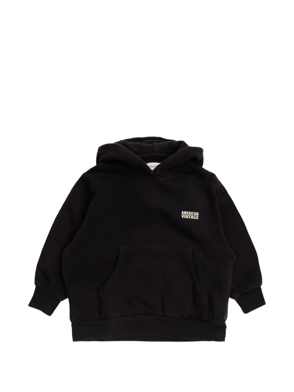 American Vintage Kids logo-print hoodie Zwart