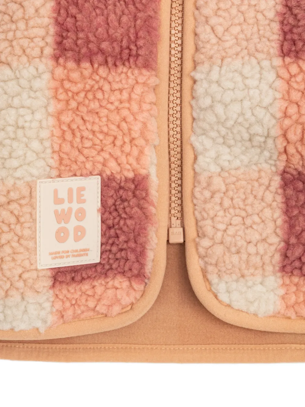 Liewood Nolan geruit fleece jack Roze