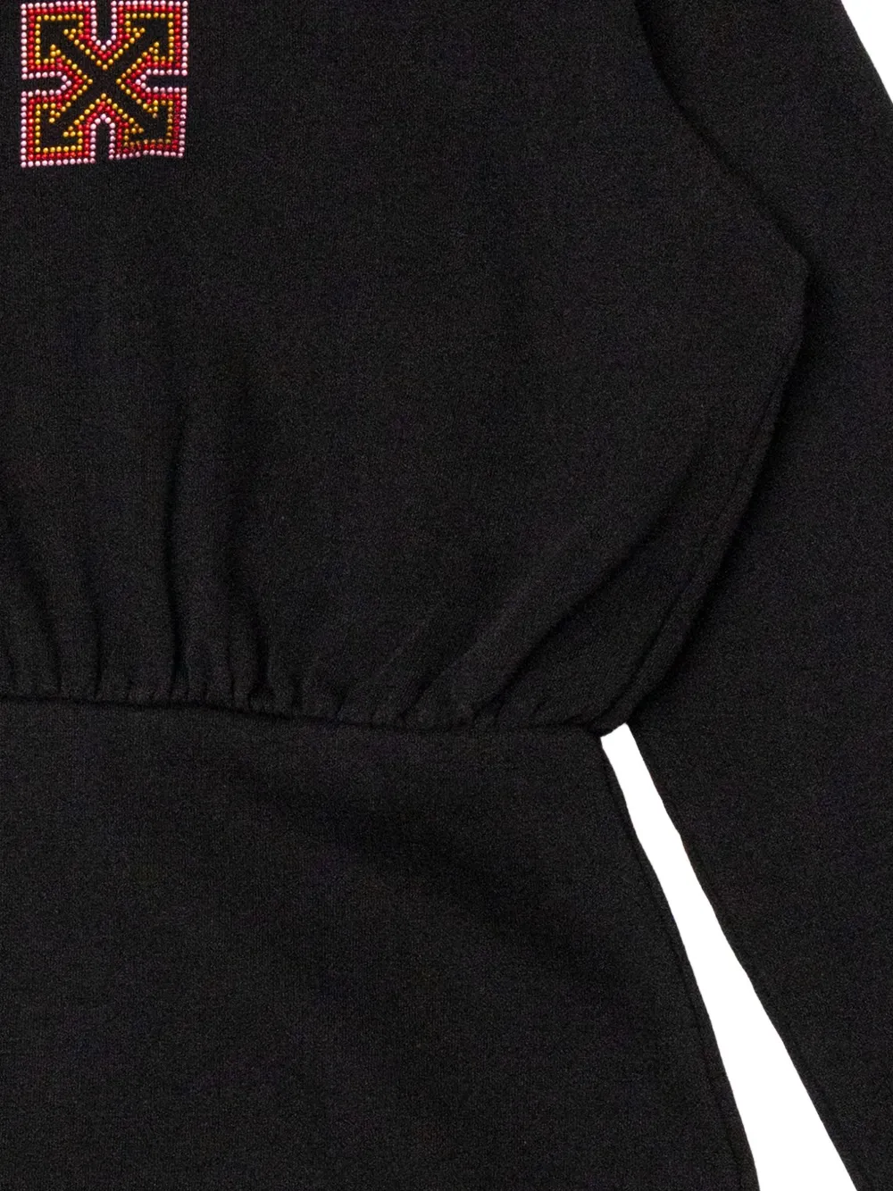 Off-White Kids Arrows-motif hooded dress Zwart