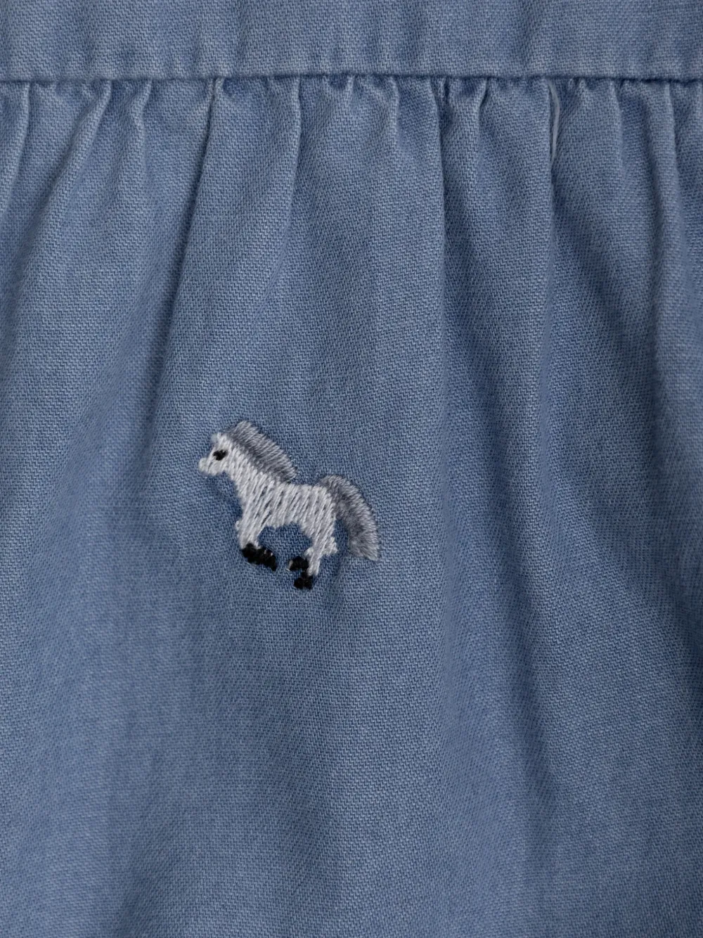 Stella McCartney Kids embroidered long-sleeve dress Blauw
