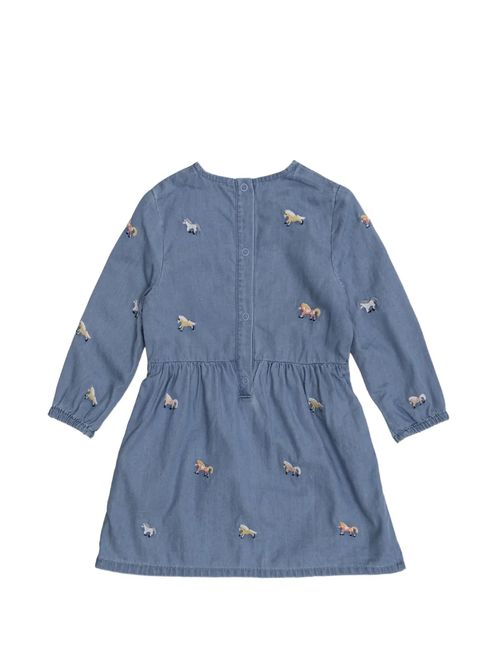 Stella McCartney Kids embroidered long-sleeve dress Blauw