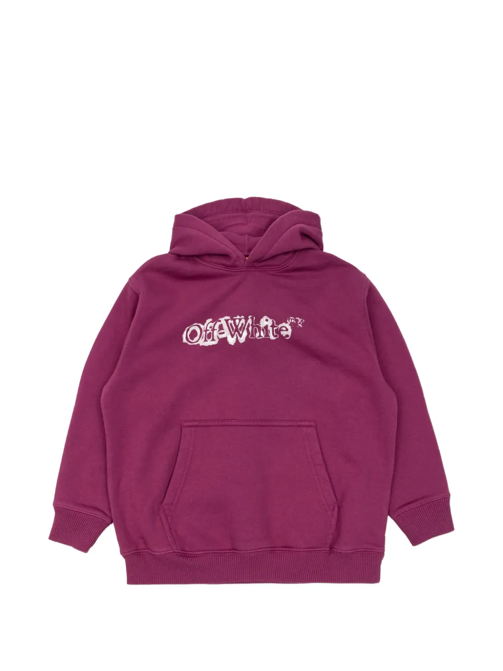 Off-White Kids logo-print hoodie Paars