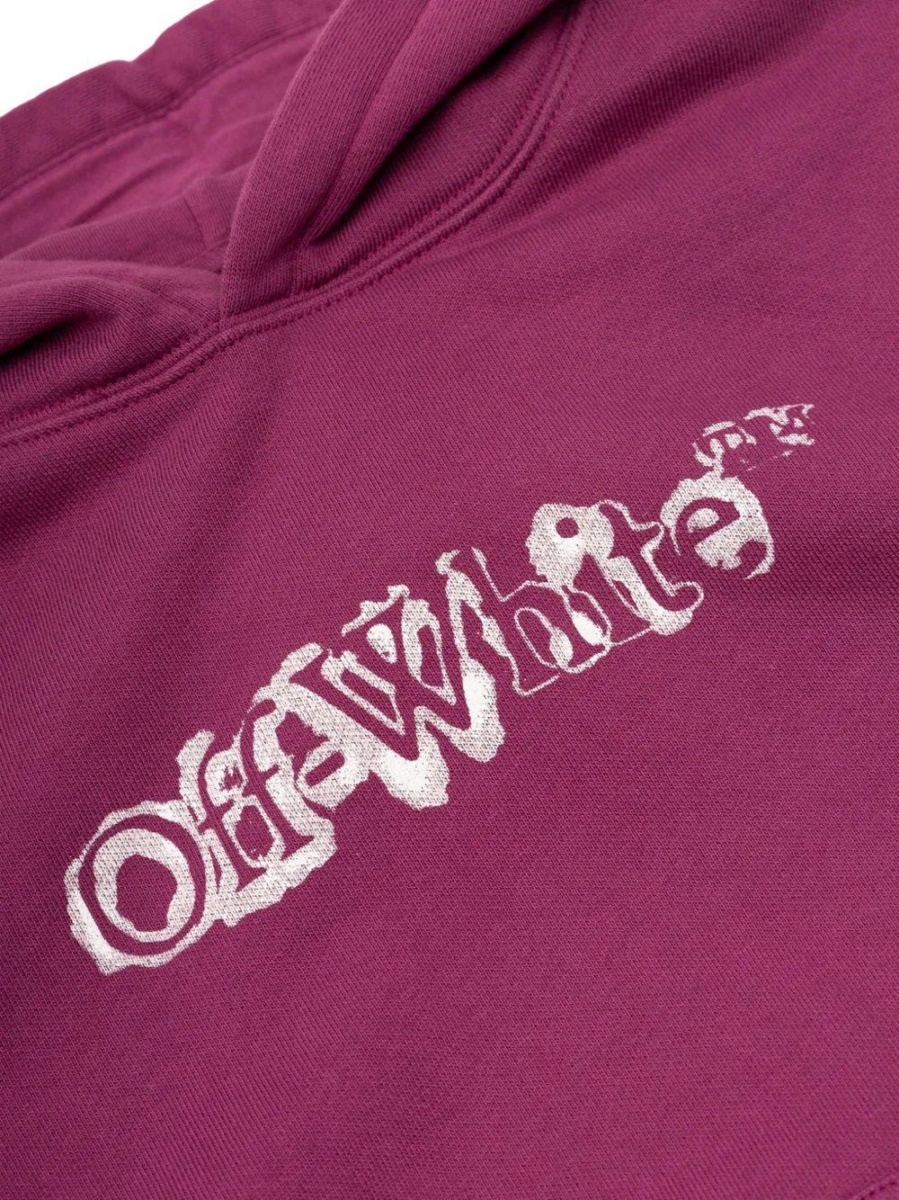Off-White Kids logo-print hoodie Paars