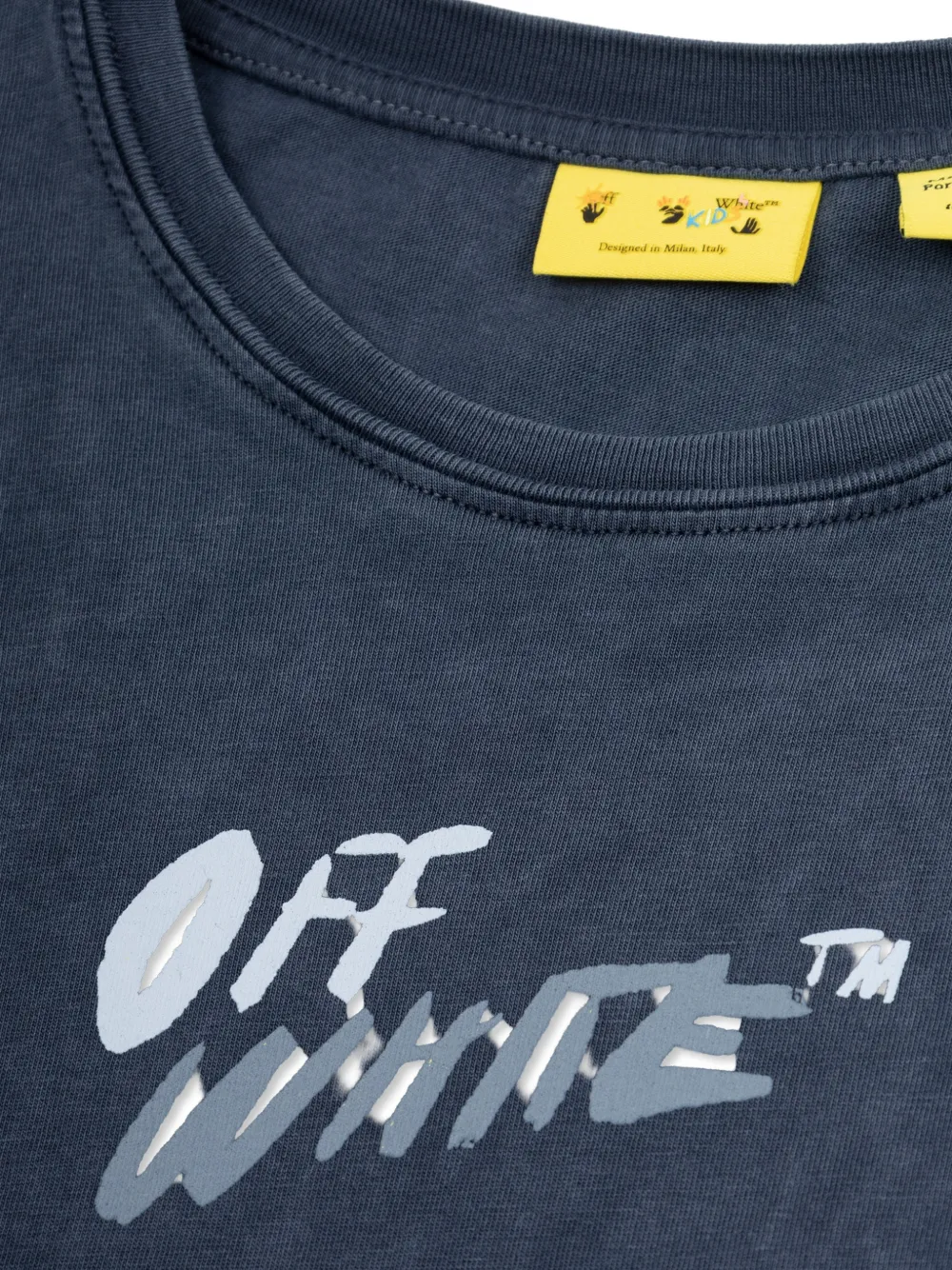 Off-White Kids T-shirt met logoprint Blauw
