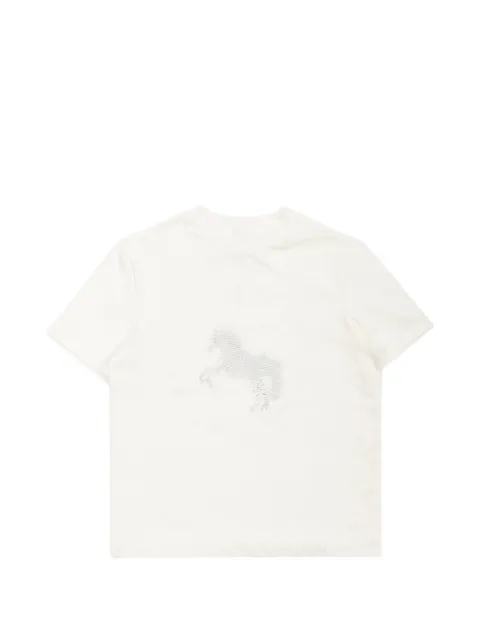 Stella McCartney Kids playera con motivo de caballo y detalles de cristal
