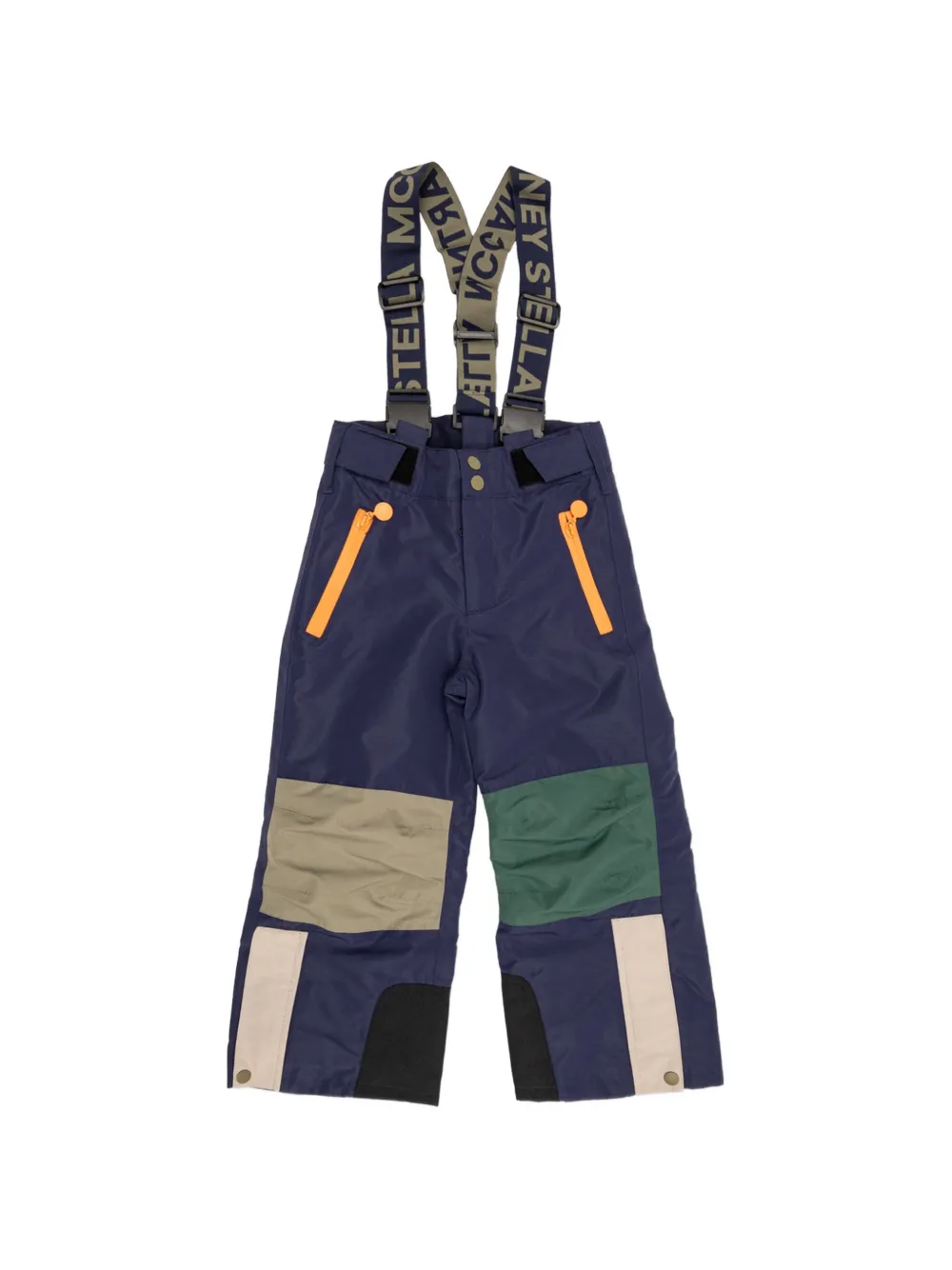 Stella McCartney Kids pantalon de ski colour block à bande logo - Bleu