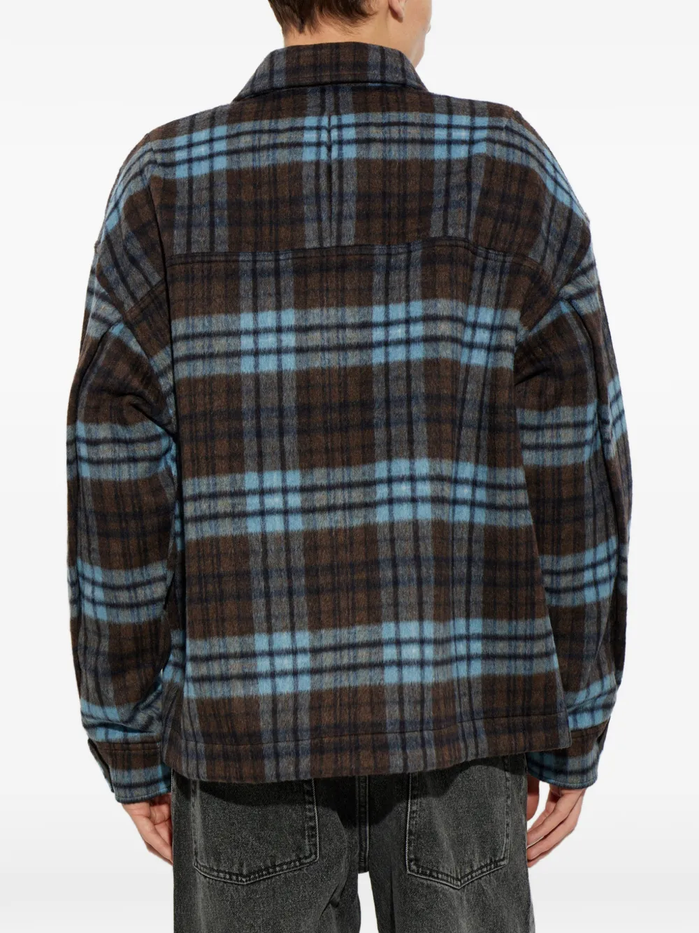 ENTIRE STUDIOS check-pattern button-up jacket Bruin