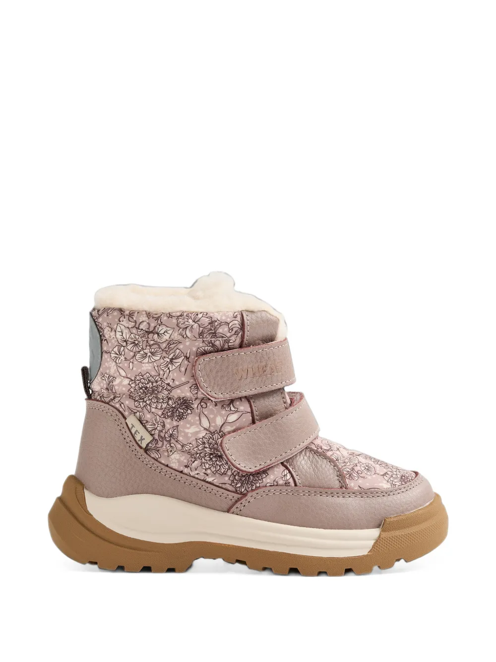 WHEAT floral-print touch-strap snow boots - Rose