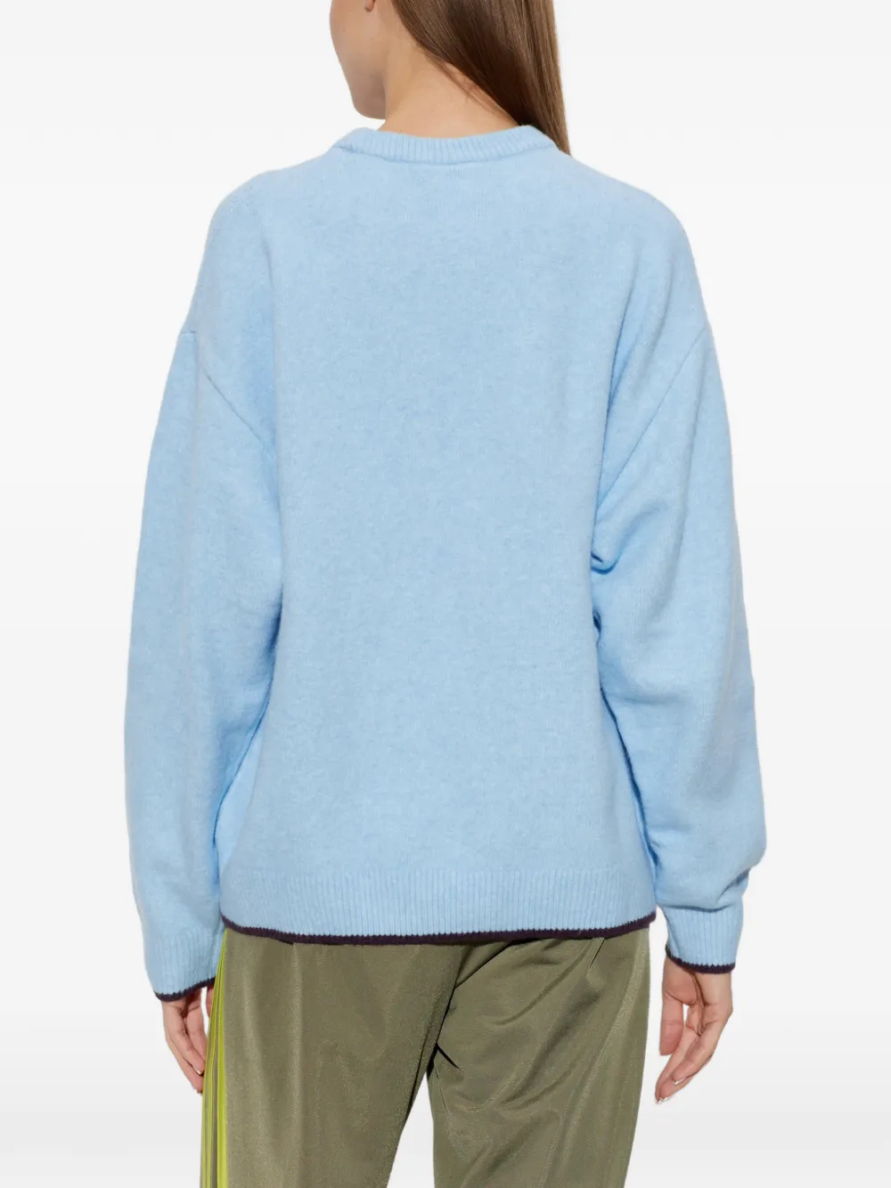 adidas ESS Knit Tipping Crew sweatshirt Blauw