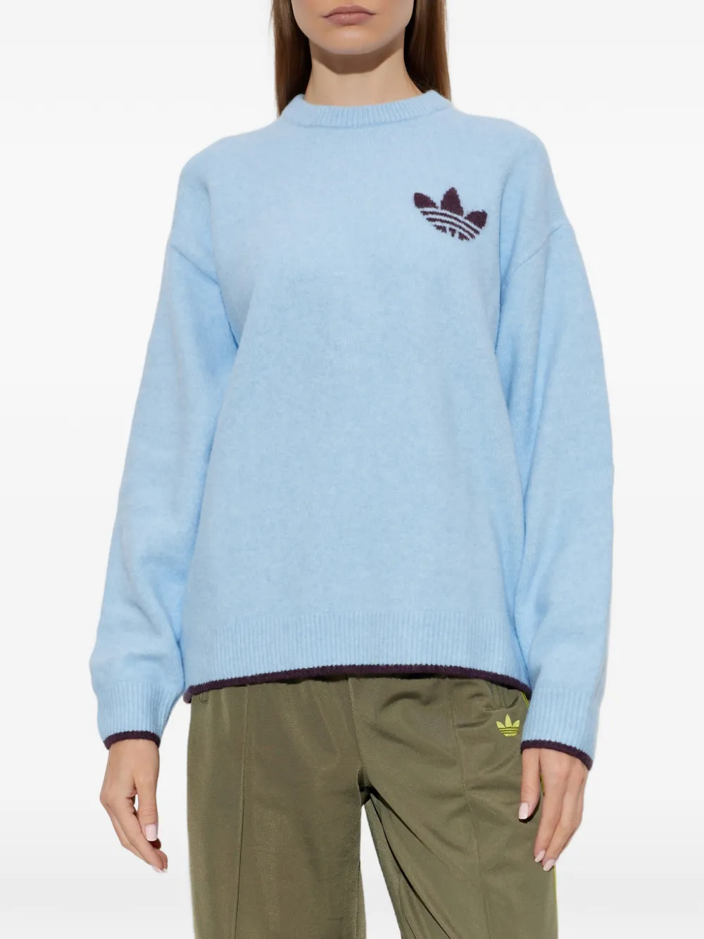 adidas ESS Knit Tipping Crew sweatshirt Blauw