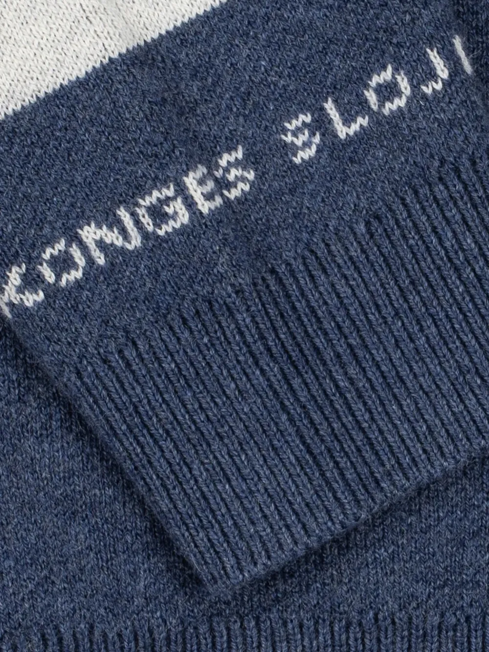 Konges Sløjd Lapis intarsia gebreide trui Blauw
