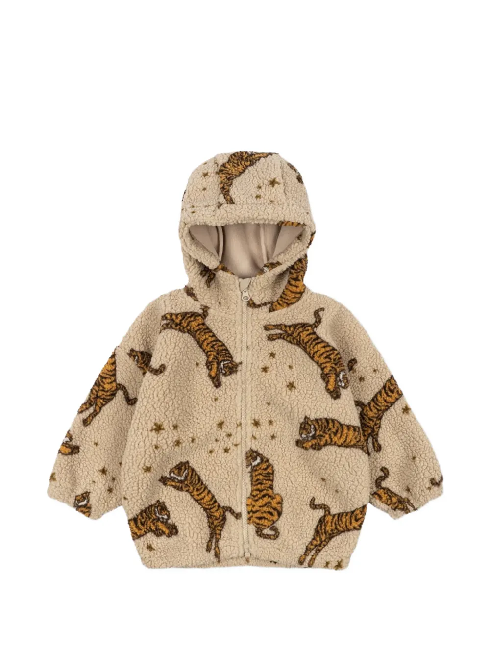 Konges Sløjd tiger-print hooded jacket - Nude