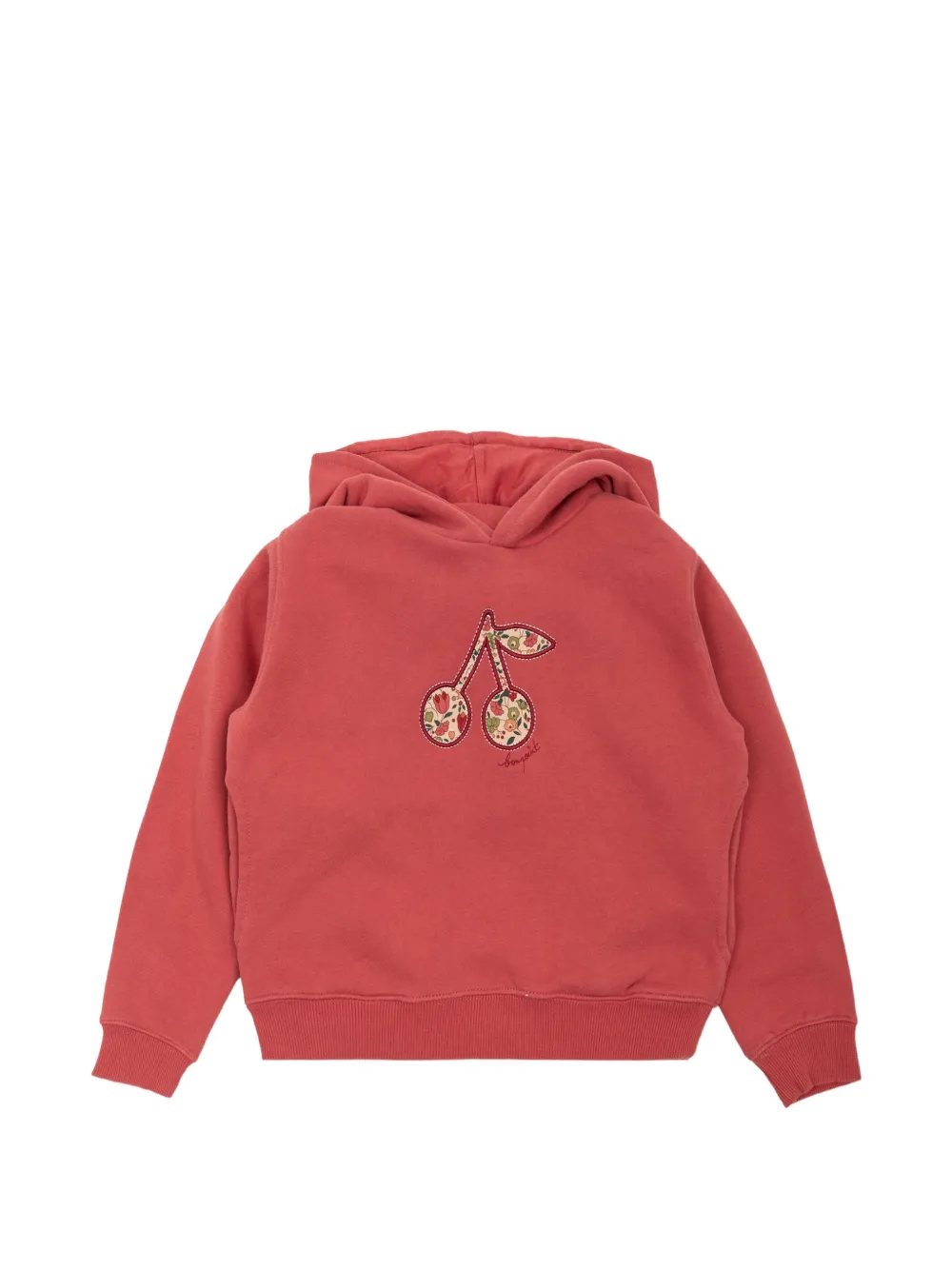 Bonpoint Tita floral-appliqué hoodie - Rosso