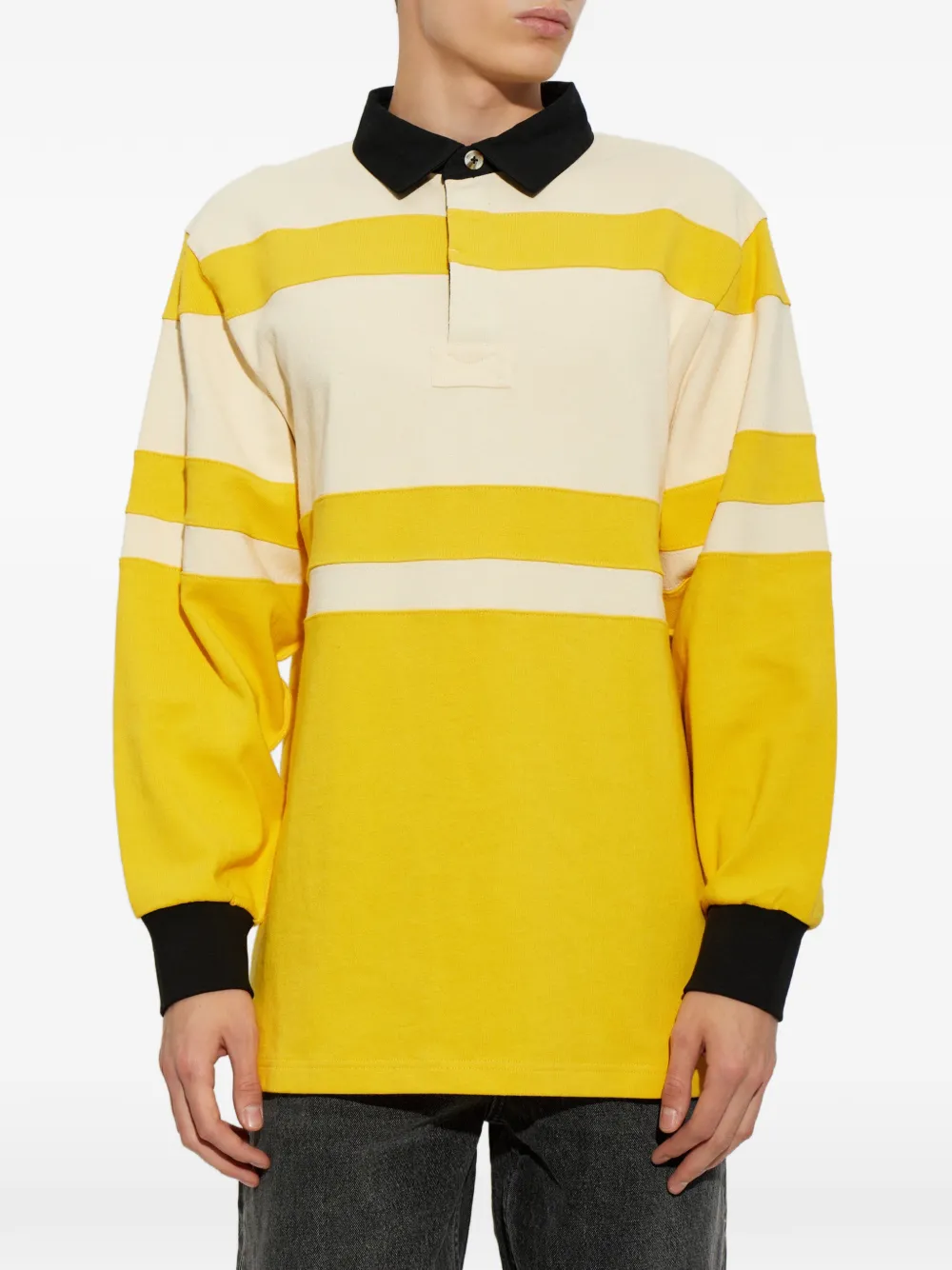ENTIRE STUDIOS striped long-sleeve polo shirt Geel