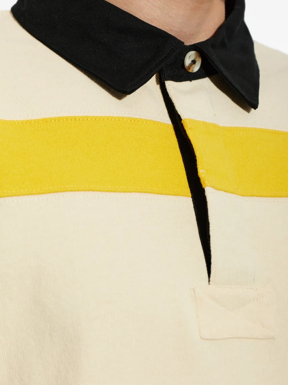 ENTIRE STUDIOS striped long-sleeve polo shirt Geel