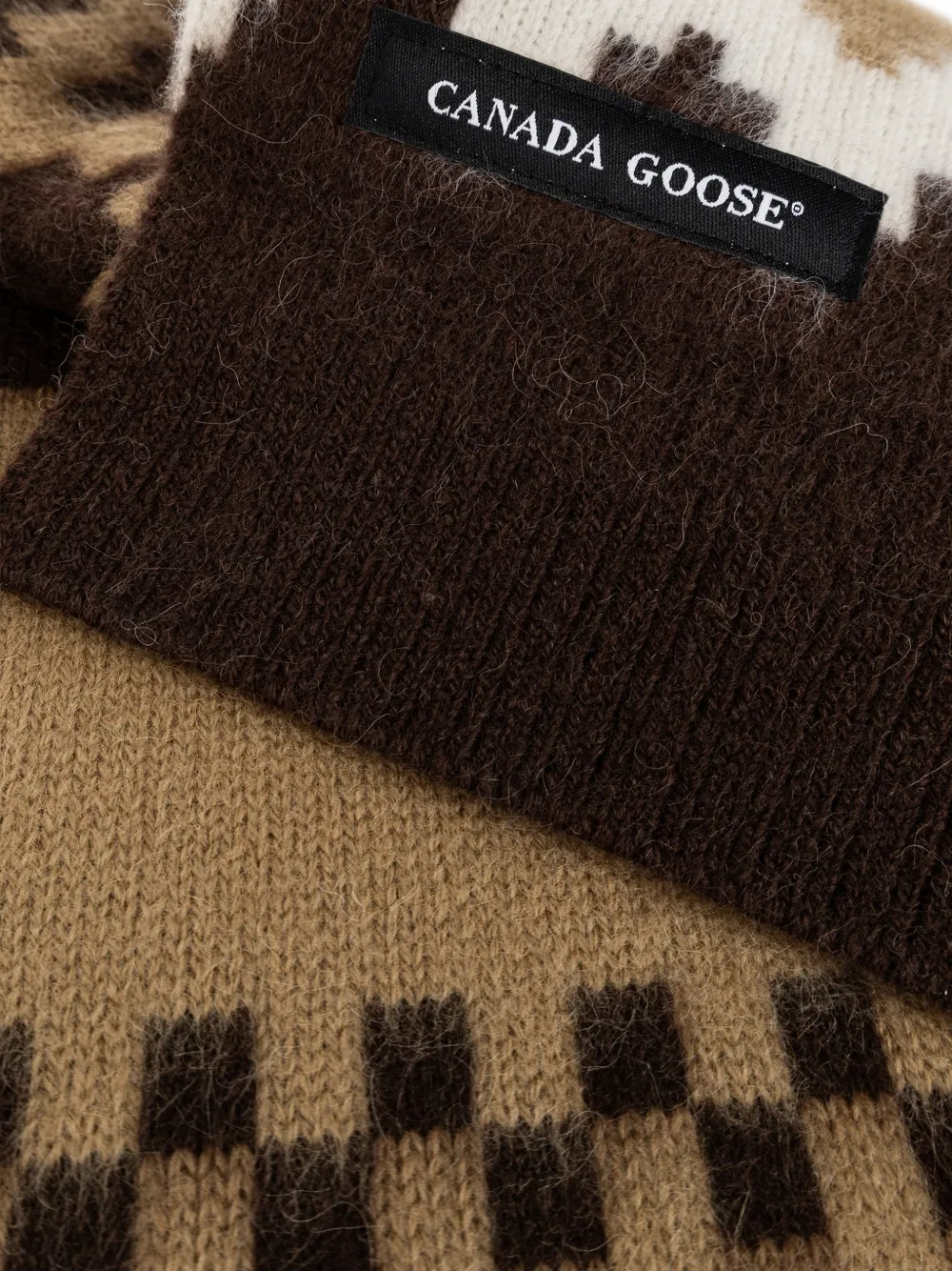 Canada Goose Sjaal met Fair Isle-breipatroon Bruin