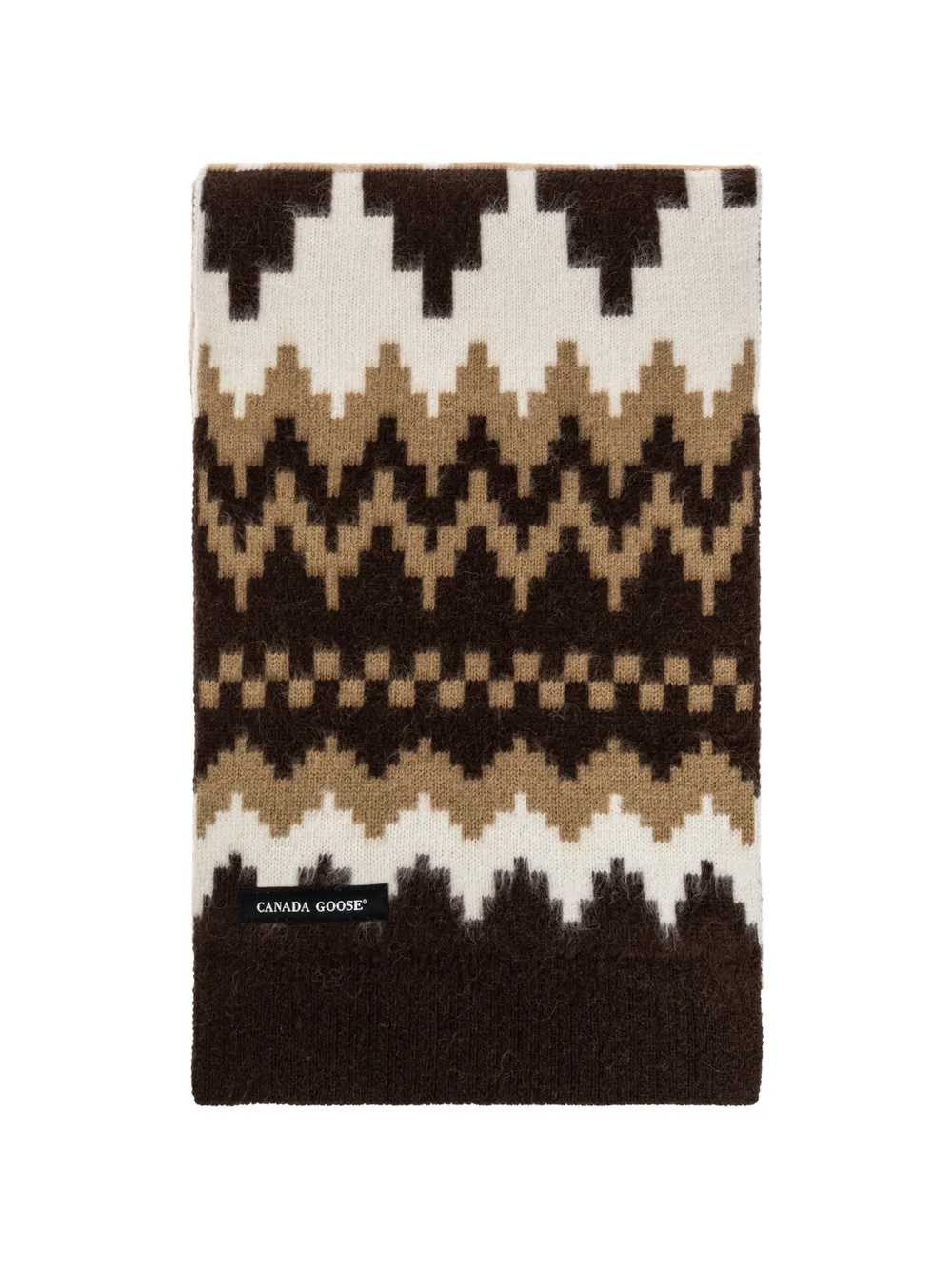 Canada Goose Sjaal met Fair Isle-breipatroon Bruin