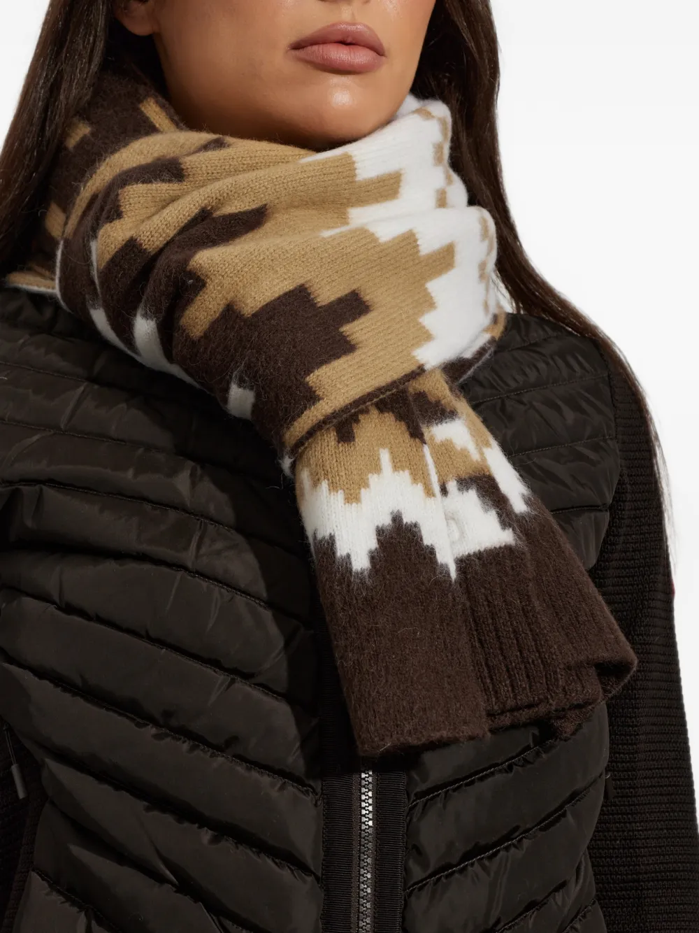 Canada Goose Sjaal met Fair Isle-breipatroon Bruin