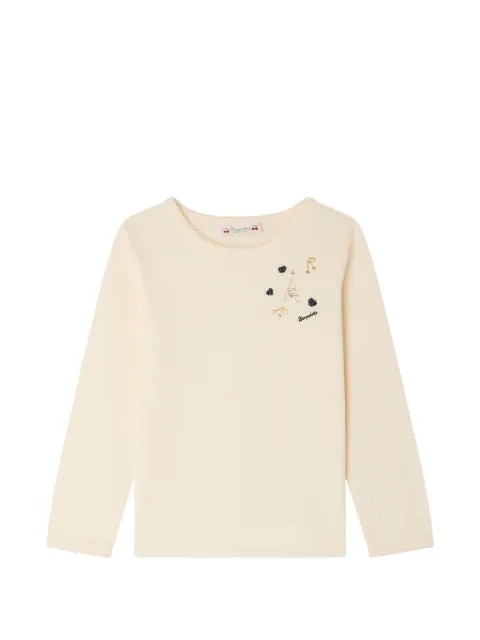 Bonpoint Mellyn embellished long-sleeve T-shirt