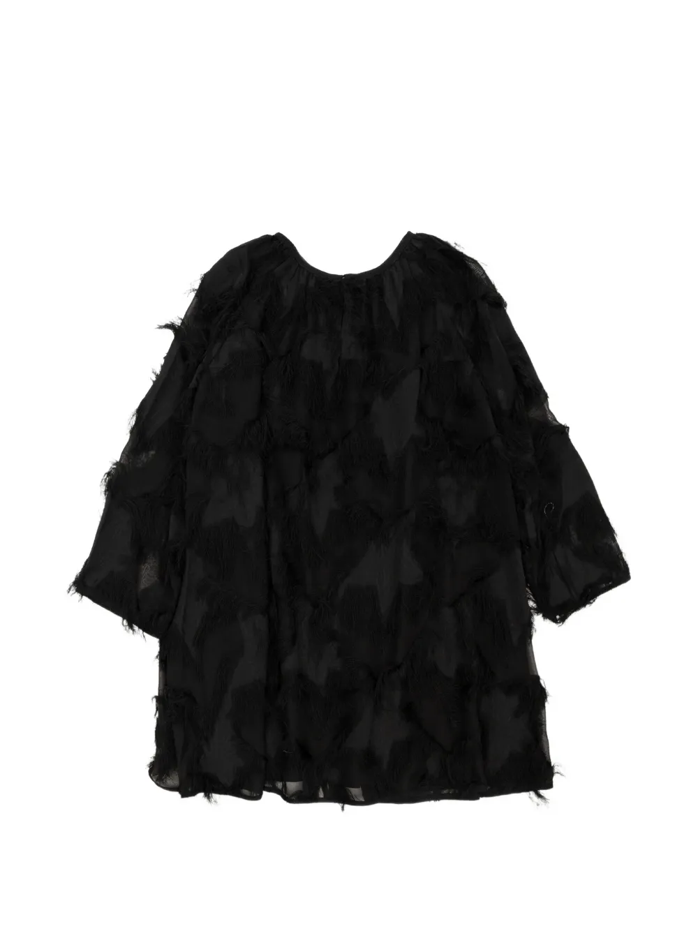 Stella McCartney Kids Jurk met franje en sterpatroon Zwart