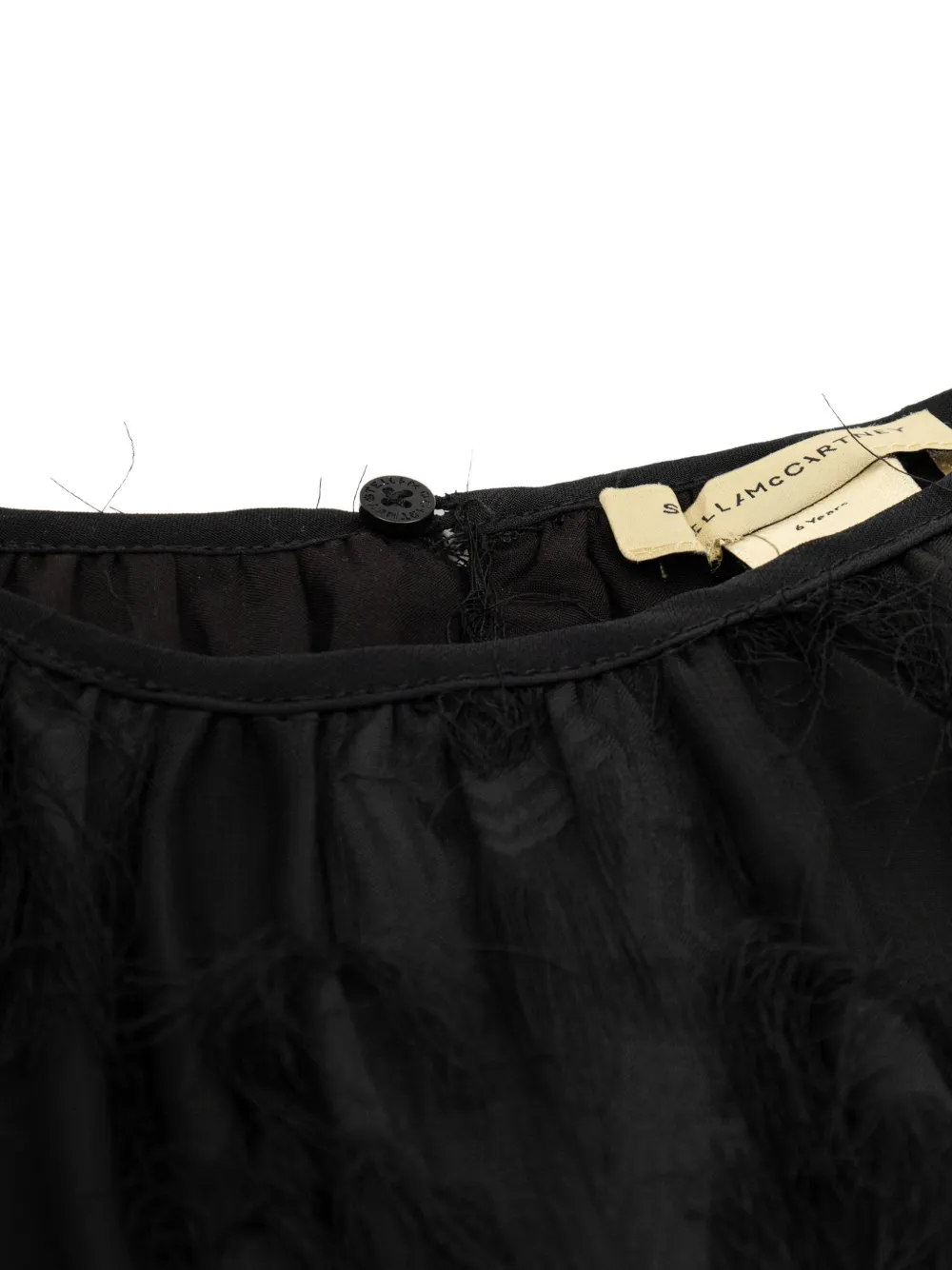 Stella McCartney Kids Jurk met franje en sterpatroon Zwart