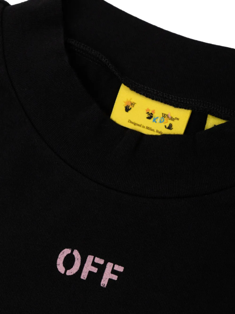 Off-White Kids T-shirt met lange mouwen en logo-print Zwart