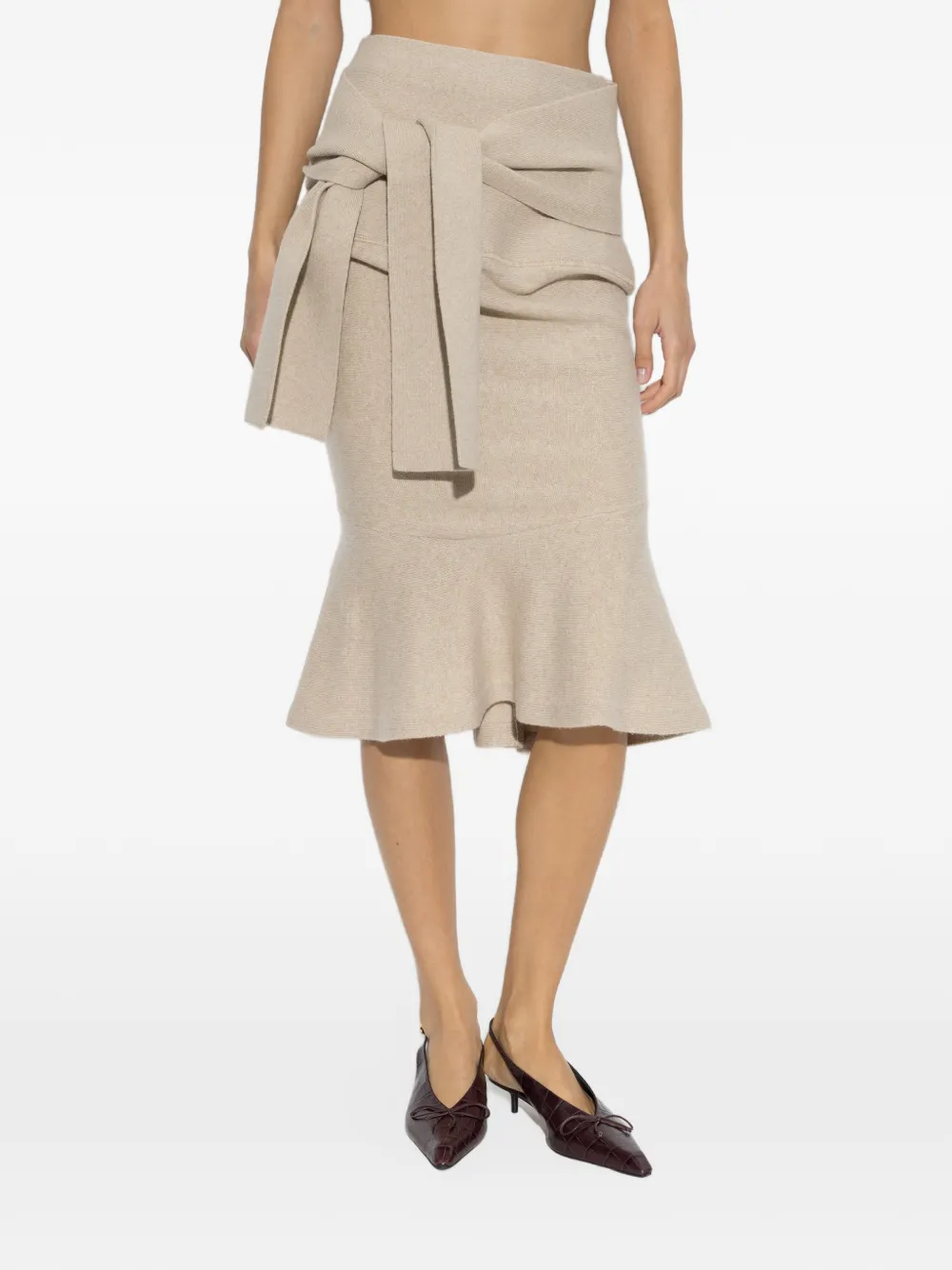 Jacquemus Fiocco tie-waist skirt Beige