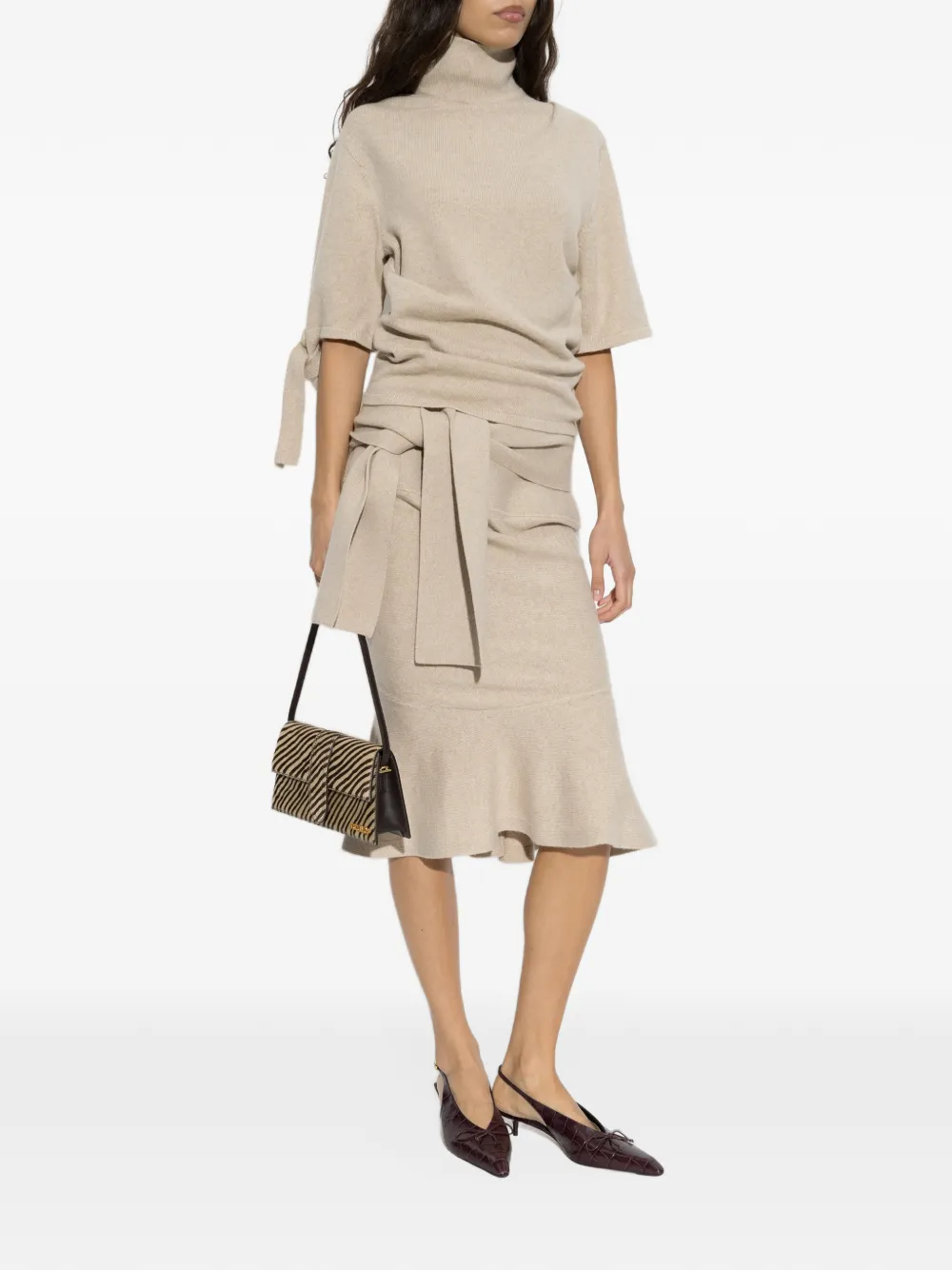 Jacquemus Fiocco tie-waist skirt Beige