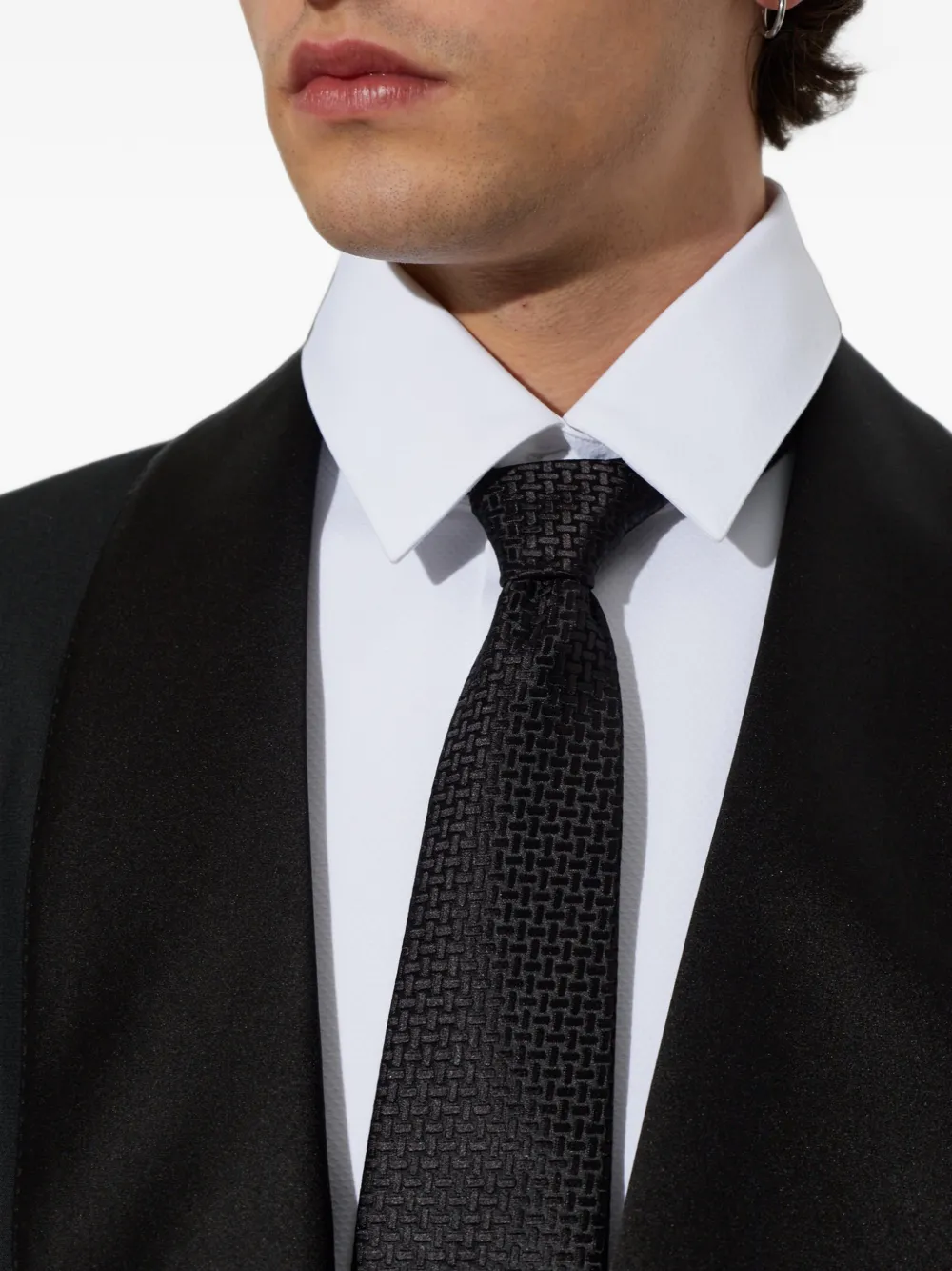TOM FORD irregular weave tie Zwart