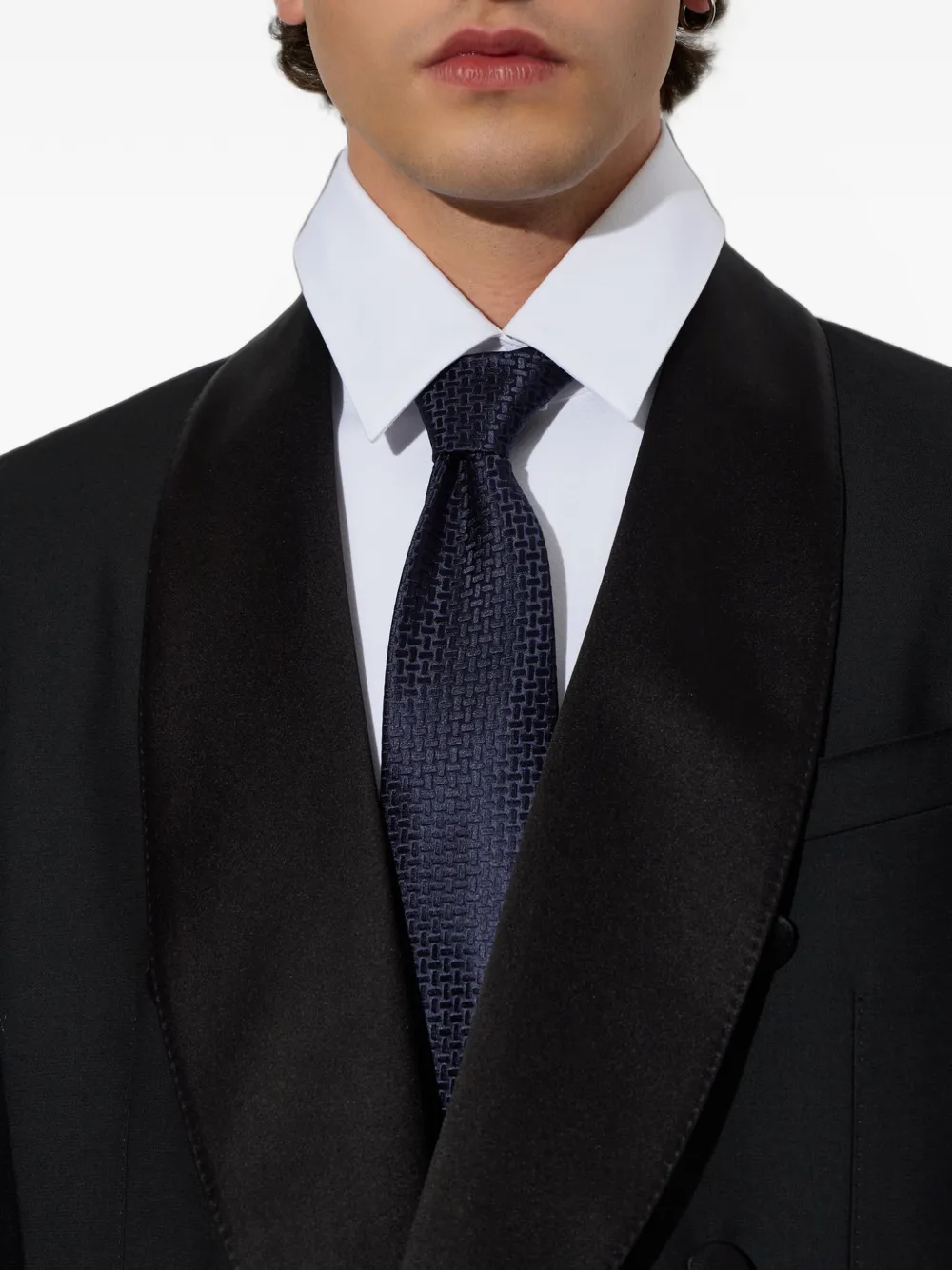 TOM FORD fall 2026 m silks silk tie Blauw