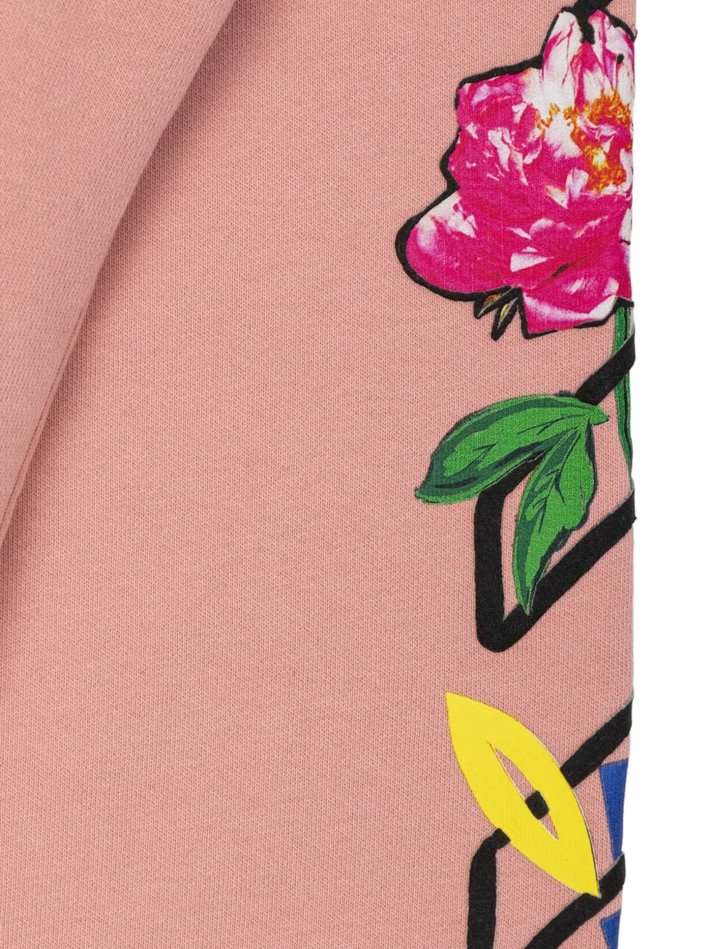 Off-White Kids floral-print logo-print sweatshirt Roze