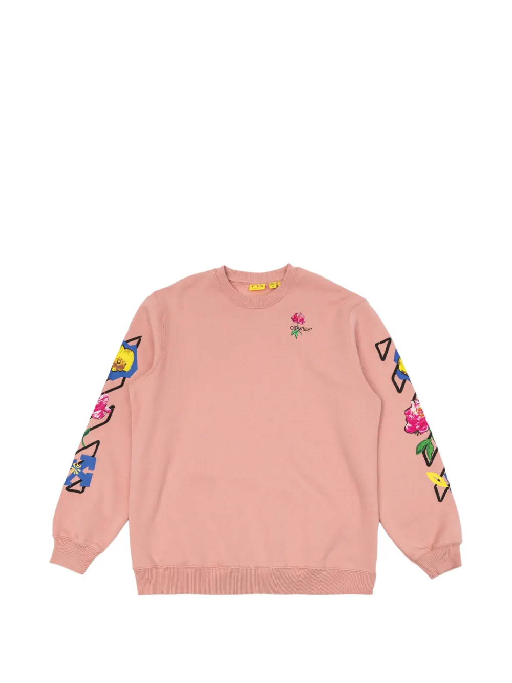 Off-White Kids floral-print logo-print sweatshirt Roze