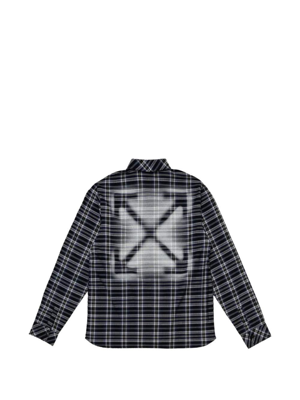 Off-White Kids Arrows geruit shirt met lange mouwen Blauw