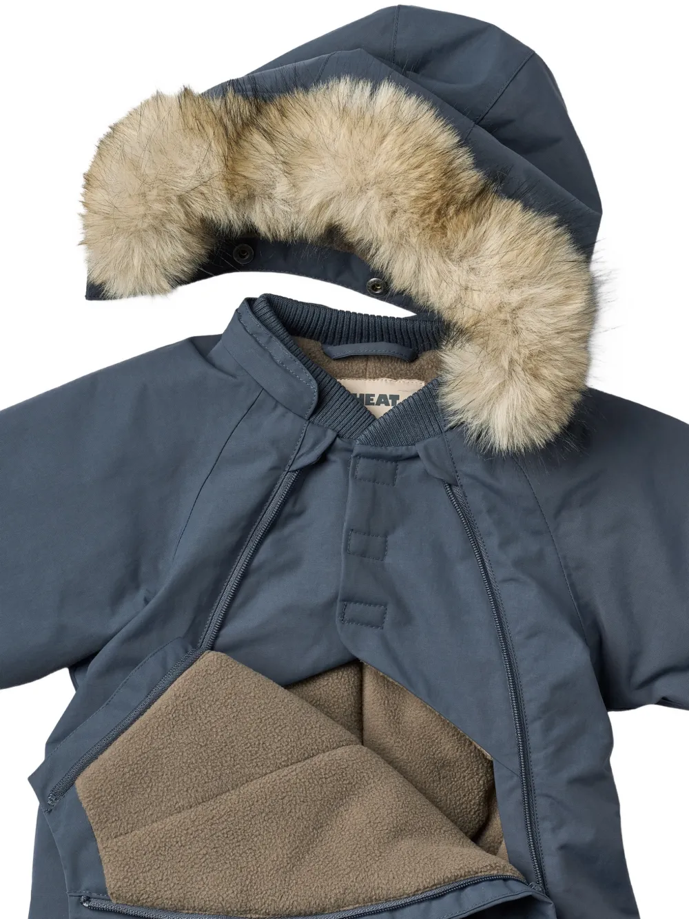 WHEAT Nickie skipak met afwerking van imitatiebont Blauw