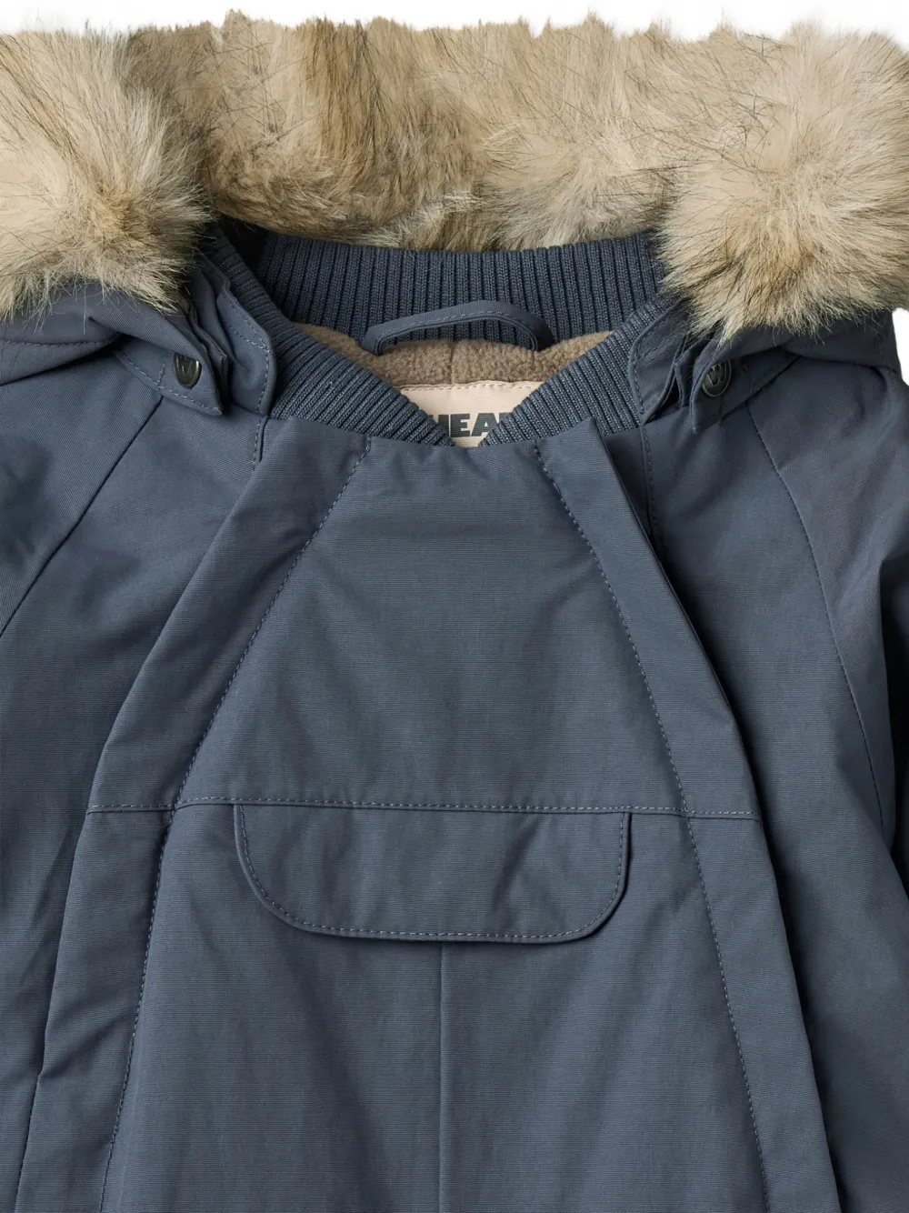 WHEAT Nickie skipak met afwerking van imitatiebont Blauw