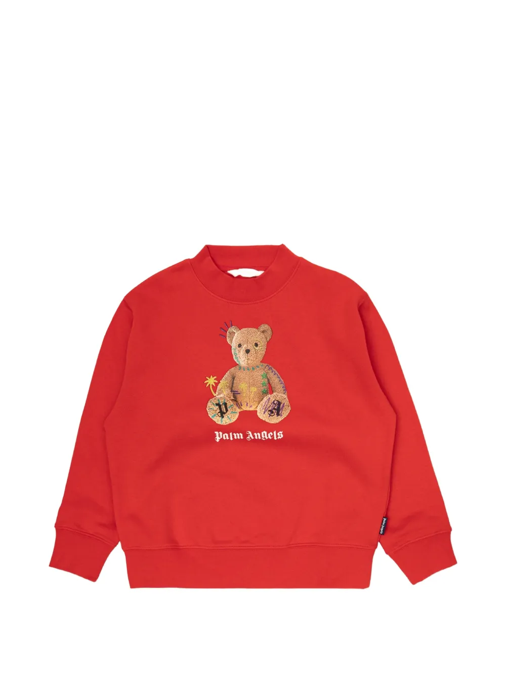 Palm Angels Kids teddy bear logo-print sweatshirt - Rot