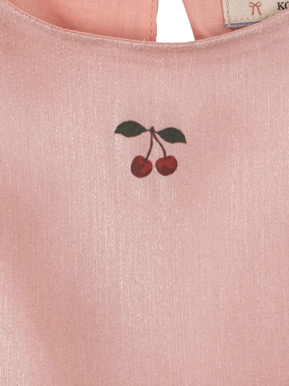Konges Sløjd Fia cherry-embroidered mini dress Roze
