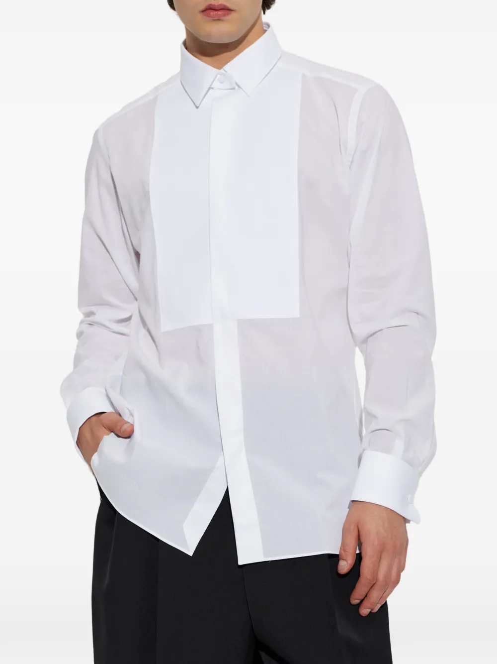 TOM FORD bib-front cotton shirt Wit