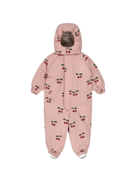 Konges Sløjd cherry-print hooded snowsuit