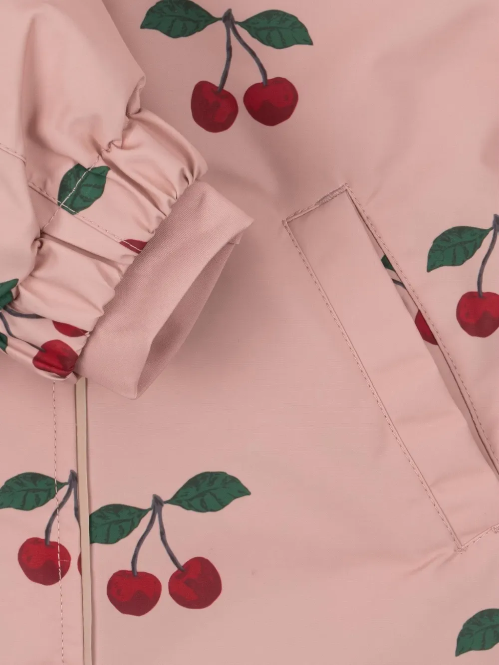 Konges Sløjd cherry-print hooded snowsuit Roze