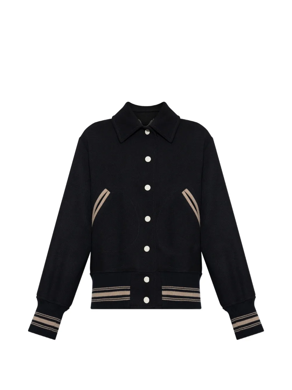 Golden Goose bomber jacket in midnight-blue wool with embroidery