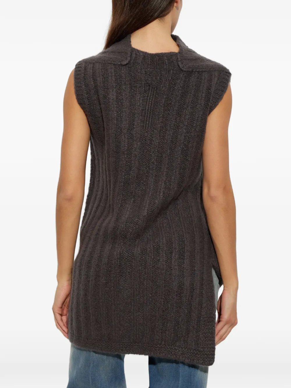 Rick Owens ribbed asymmetric vest Bruin
