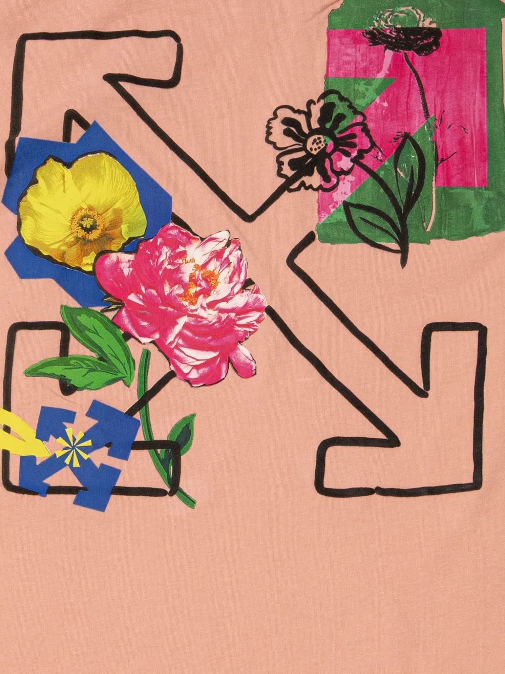 Off-White Kids T-shirt met bloemenprint Roze