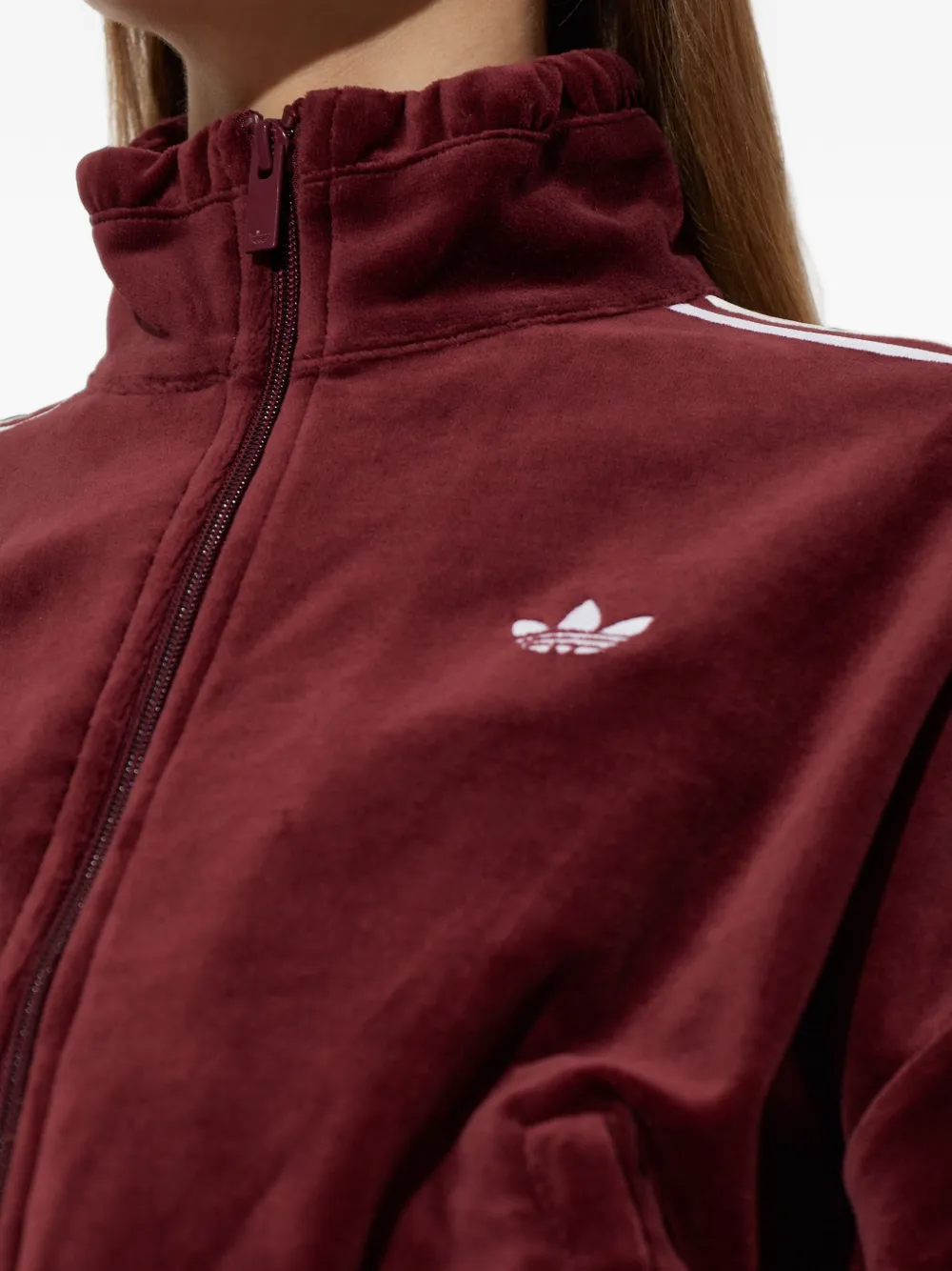 adidas pleated velour track top Rood