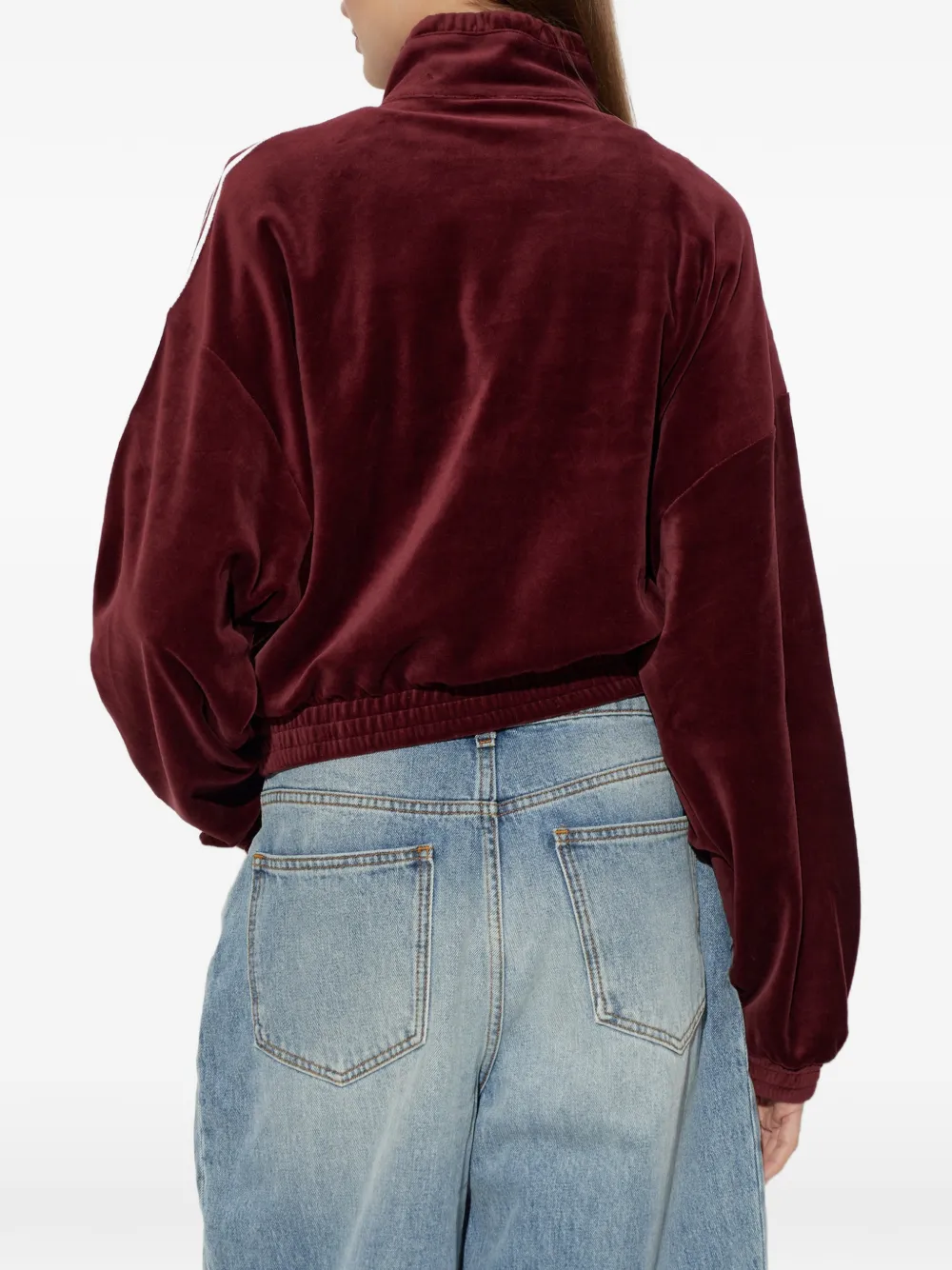 adidas pleated velour track top Rood